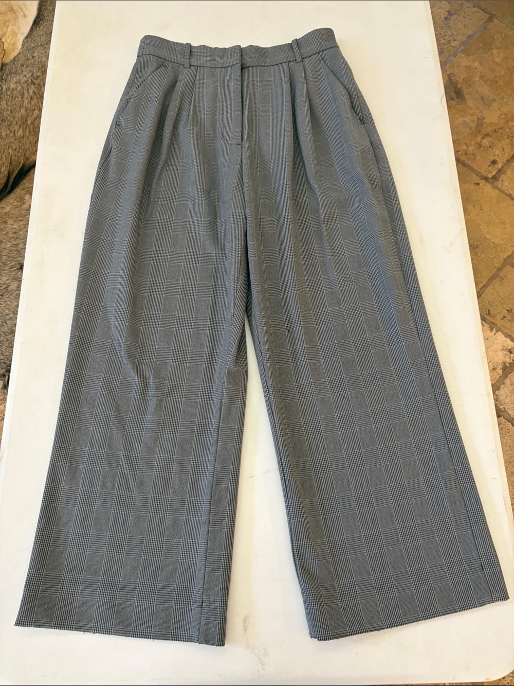 Abercrombie & Fitch Sloane Tailored Pant - Curve Love Gray Plaid